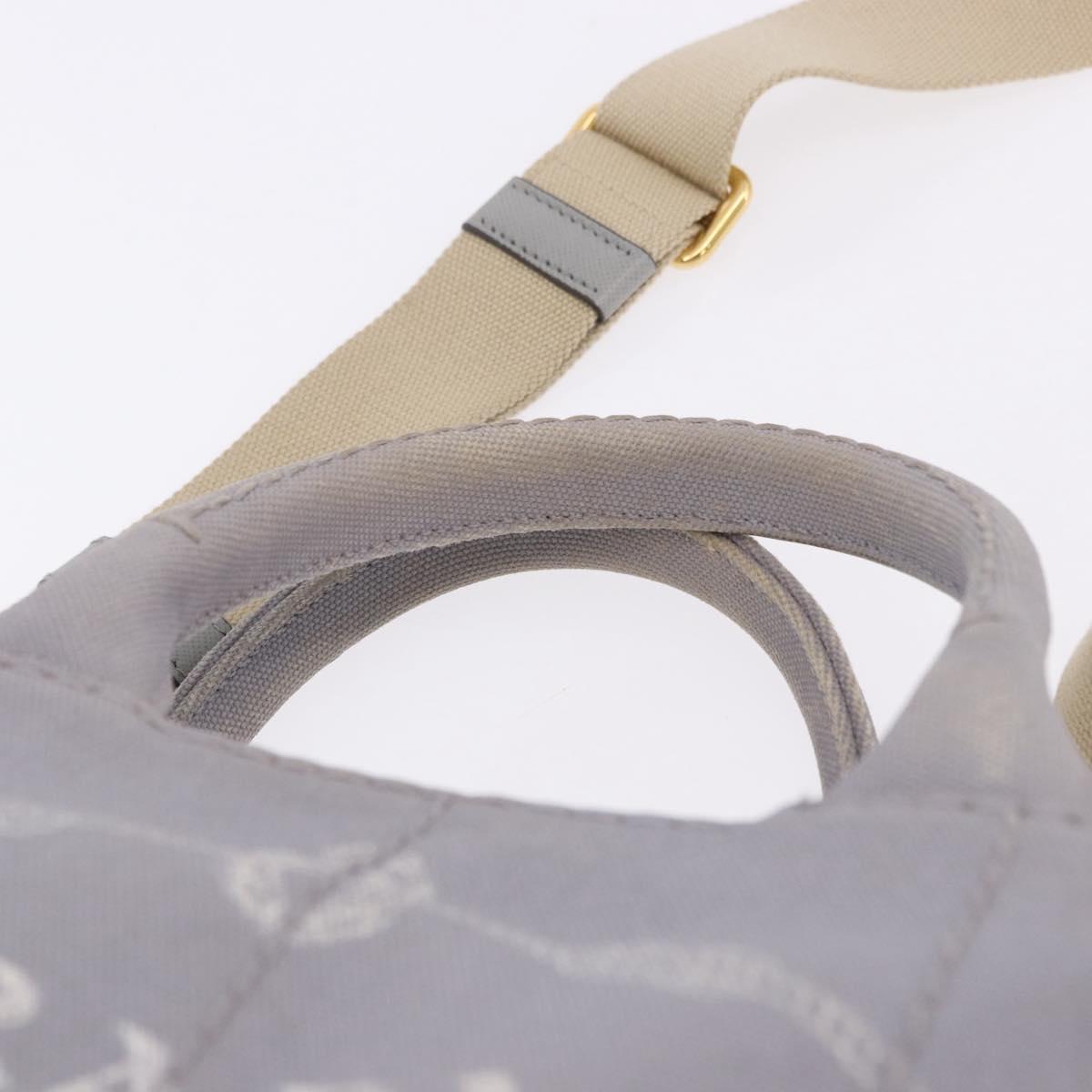 PRADA Canapa PM Hand Bag Canvas 2way Gray Gold Auth ka5264 - Jerrillo image 8