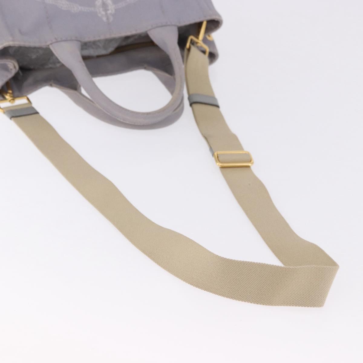PRADA Canapa PM Hand Bag Canvas 2way Gray Gold Auth ka5264 - Jerrillo image 9