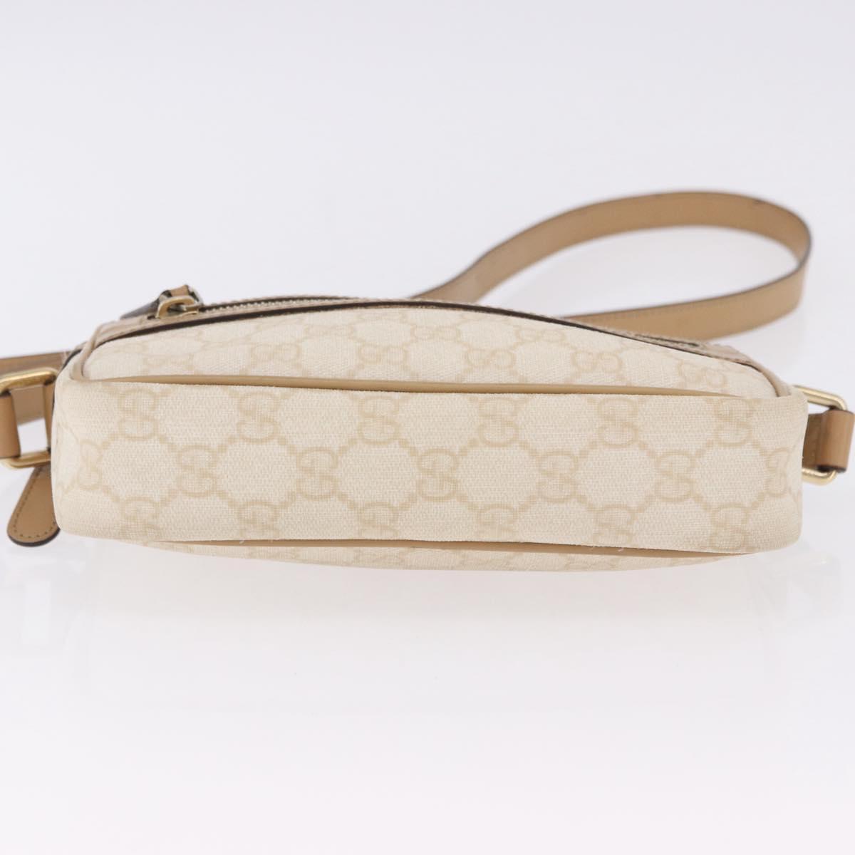GUCCI GG Supreme Shoulder Bag PVC White Gold 201447 Auth ka5265 - Jerrillo image 6