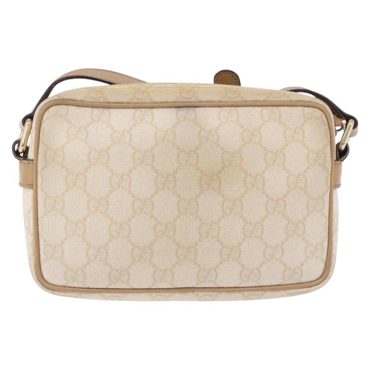 GUCCI GG Supreme Shoulder Bag PVC White Gold 201447 Auth ka5265 - Jerrillo image 2