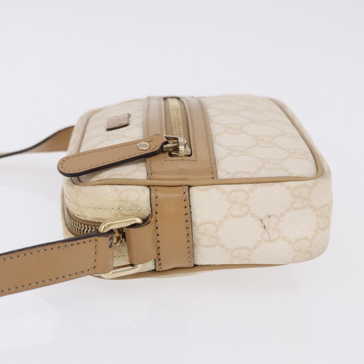 GUCCI GG Supreme Shoulder Bag PVC White Gold 201447 Auth ka5265 - Jerrillo image 5
