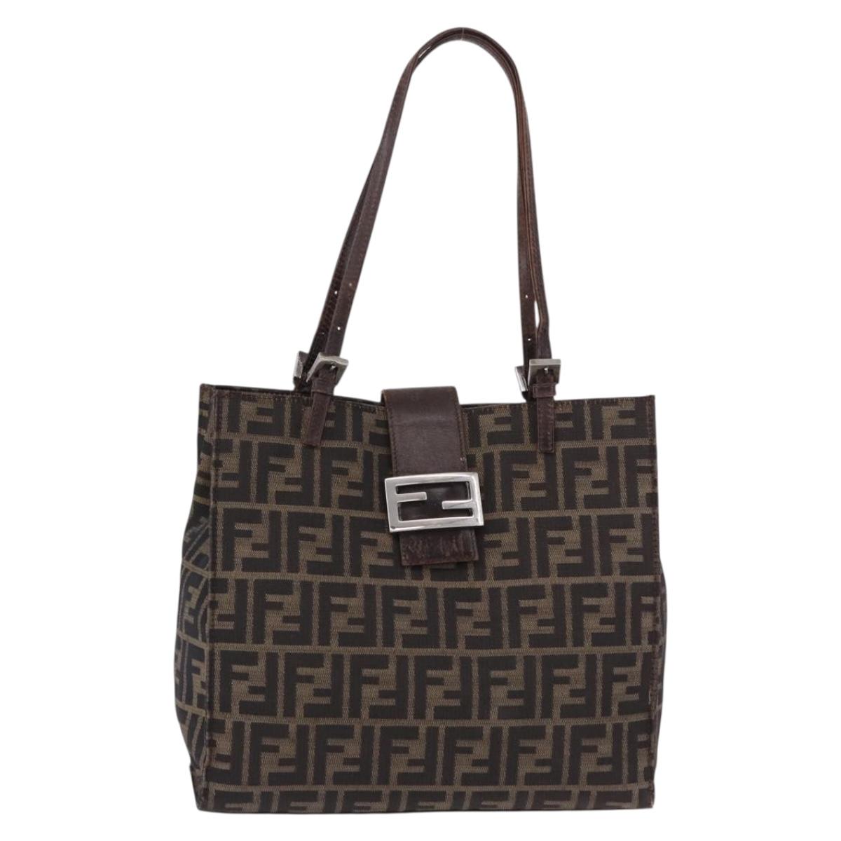 FENDI Zucca Canvas Tote Bag Brown Black Auth ka5275 - Jerrillo image 2