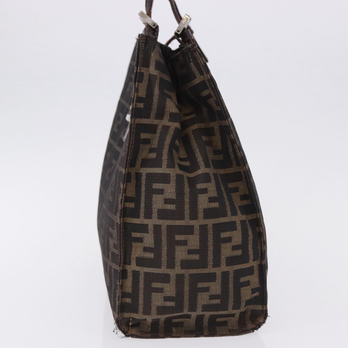 FENDI Zucca Canvas Tote Bag Brown Black Auth ka5275 - Jerrillo image 4