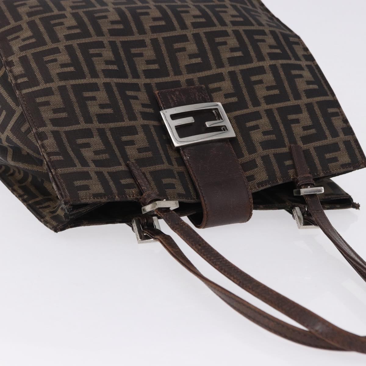 FENDI Zucca Canvas Tote Bag Brown Black Auth ka5275 - Jerrillo image 6