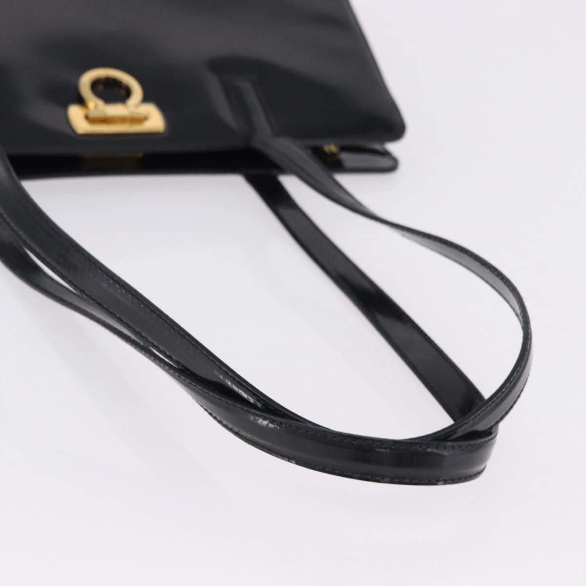 Salvatore Ferragamo Gancini Tote Bag Patent leather Black Gold Auth ka5291A - Jerrillo image 7