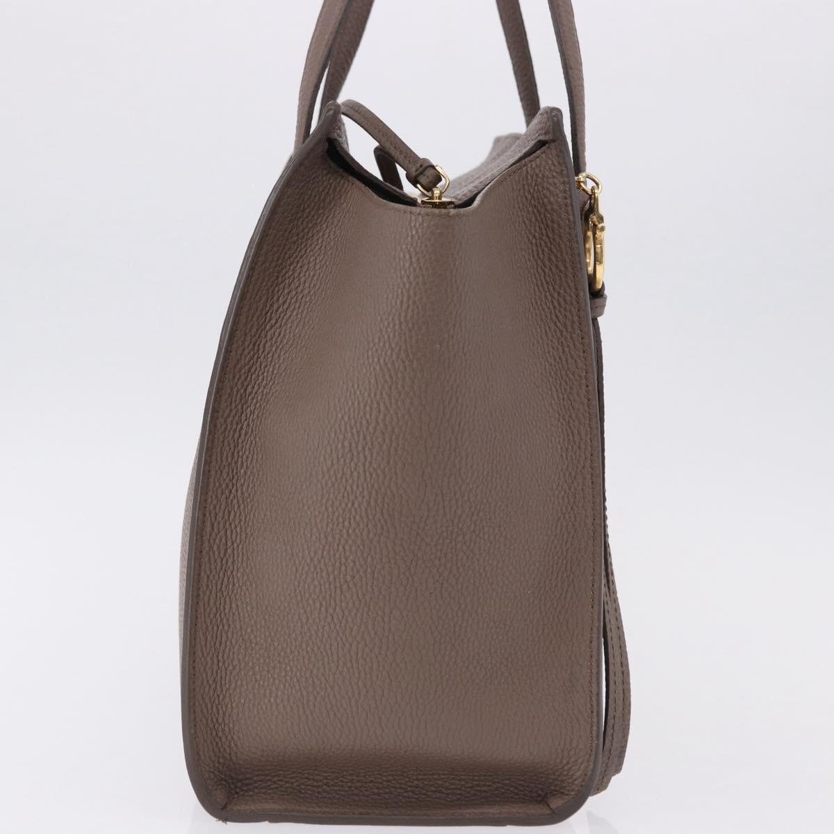 Salvatore Ferragamo Tote Bag Leather Beige Gold Auth ka5320A - Jerrillo image 6