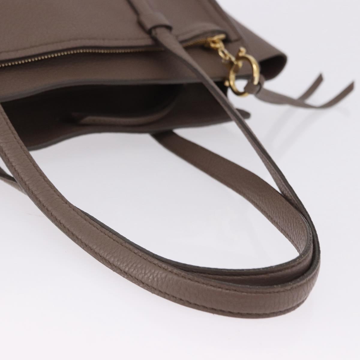 Salvatore Ferragamo Tote Bag Leather Beige Gold Auth ka5320A - Jerrillo image 8