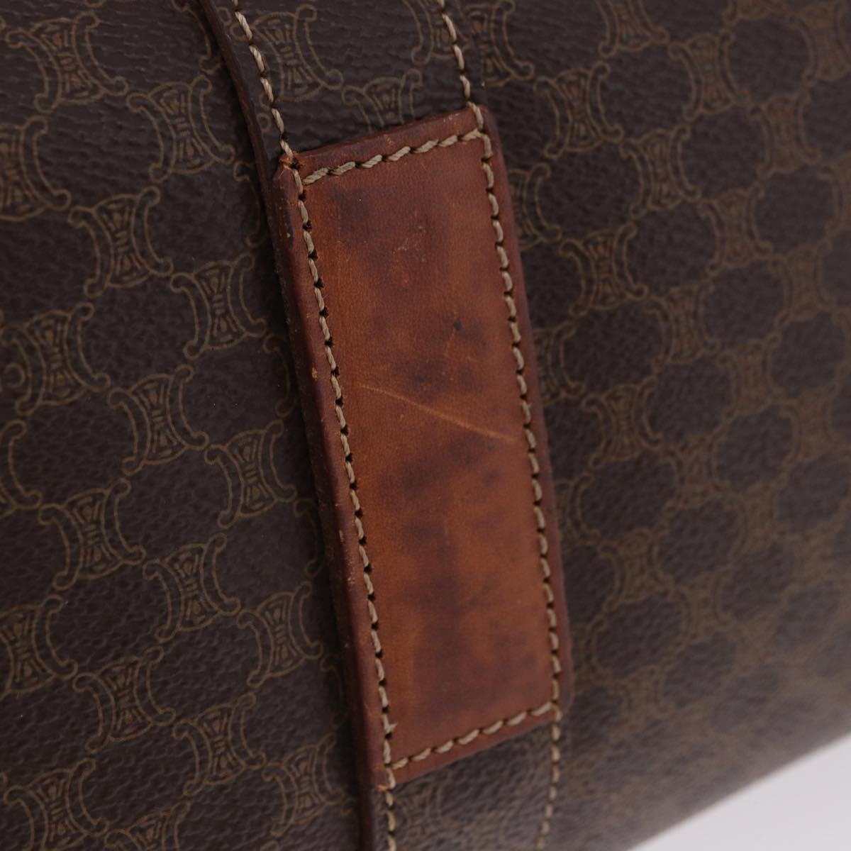 CELINE Macadam Shoulder Bag PVC Leather Brown Gold Tone Auth ka5329A - Jerrillo image 10