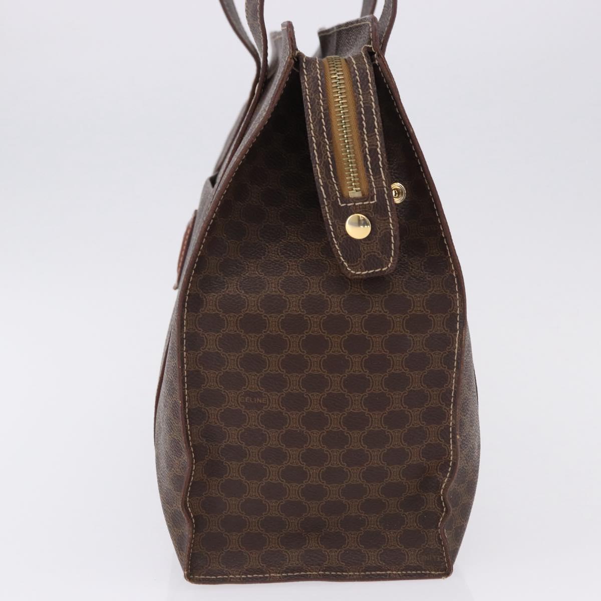 CELINE Macadam Shoulder Bag PVC Leather Brown Gold Tone Auth ka5329A - Jerrillo image 4