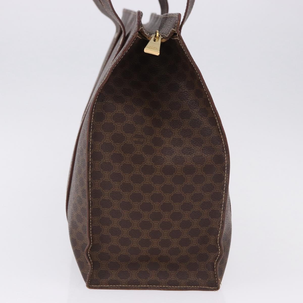 CELINE Macadam Shoulder Bag PVC Leather Brown Gold Tone Auth ka5329A - Jerrillo image 5