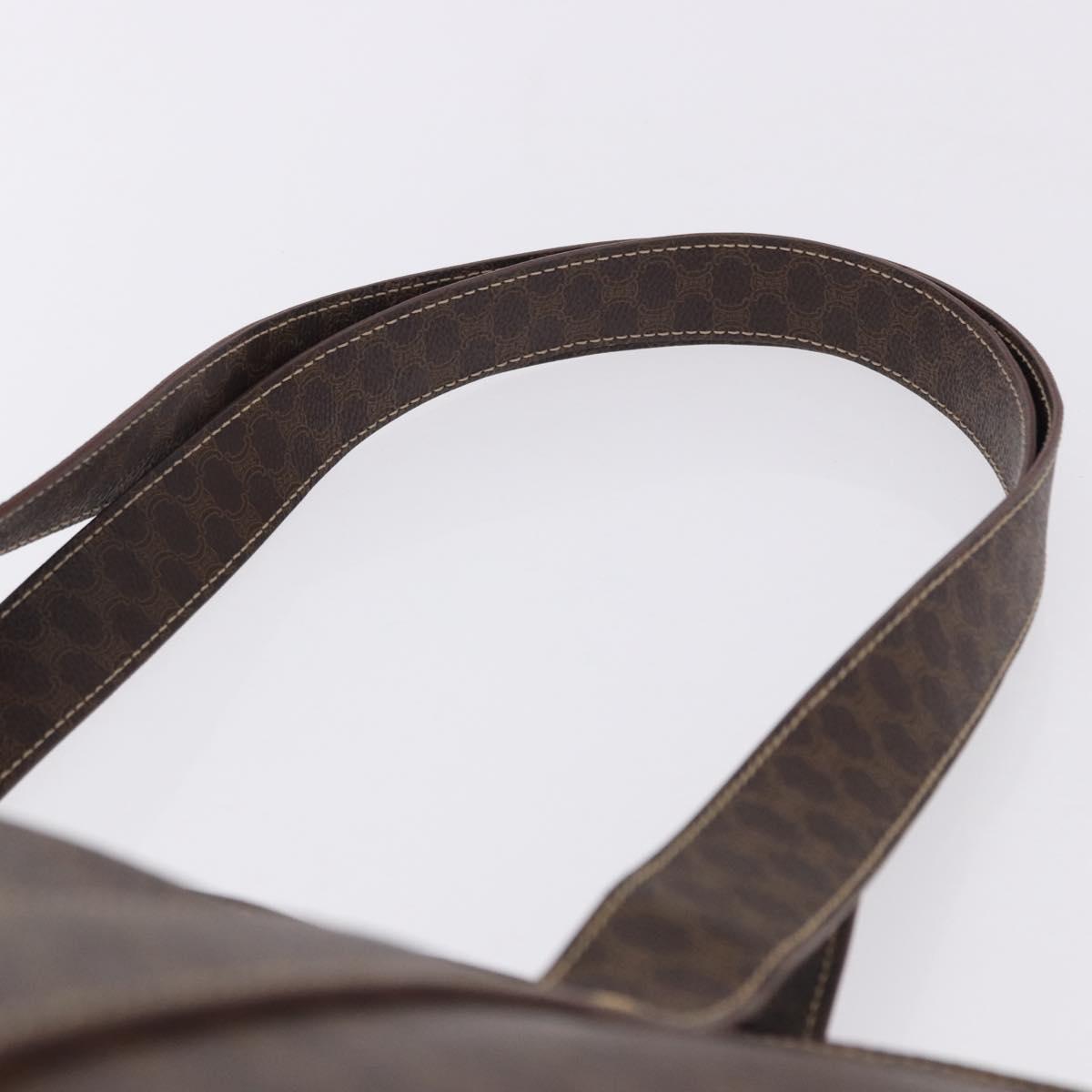 CELINE Macadam Shoulder Bag PVC Leather Brown Gold Tone Auth ka5329A - Jerrillo image 8