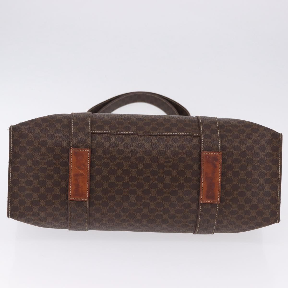 CELINE Macadam Shoulder Bag PVC Leather Brown Gold Tone Auth ka5329A - Jerrillo image 9