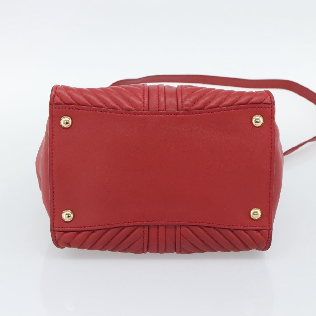 Miu Miu Tote Bag Leather 2way Red Gold Tone Auth ka5333V - Jerrillo image 5