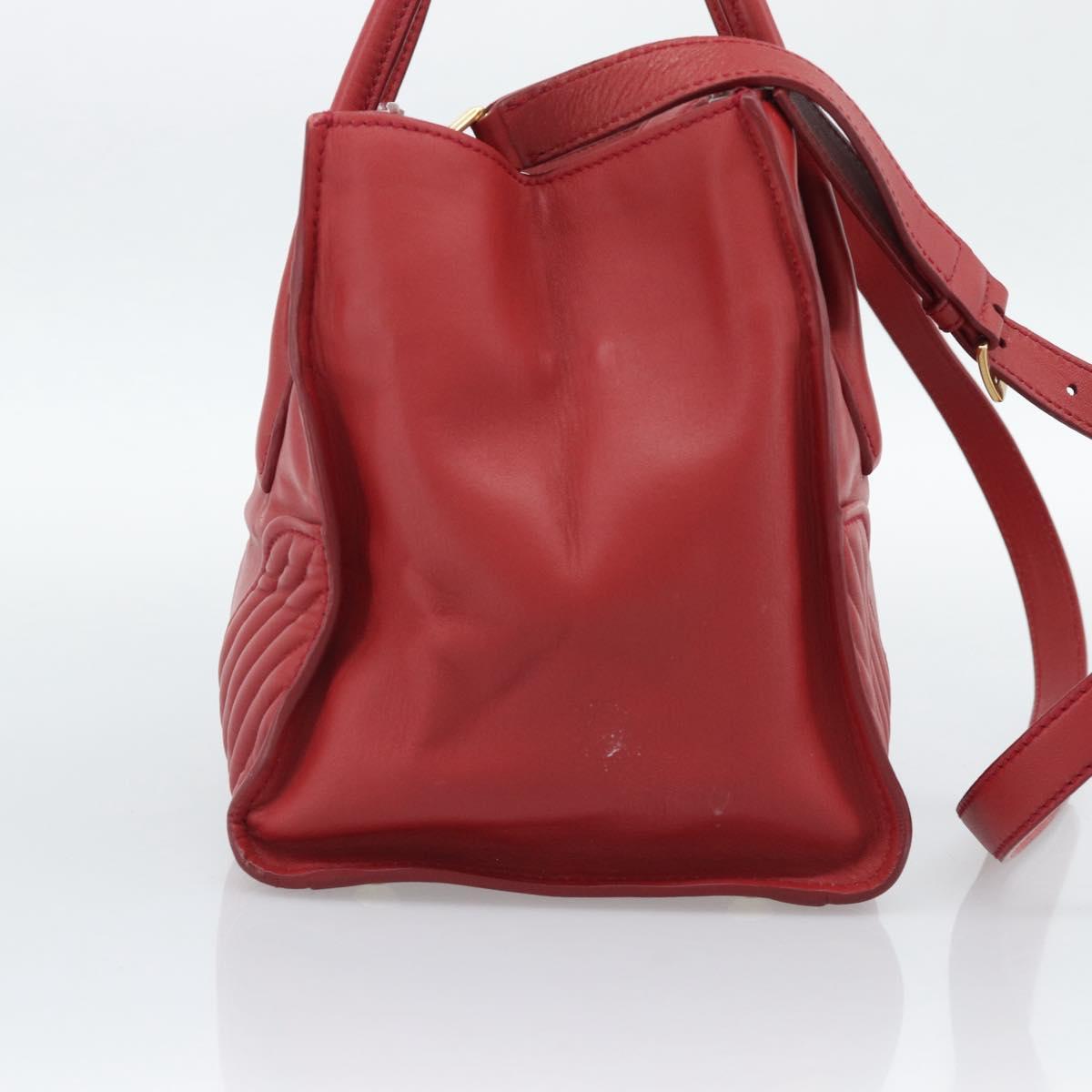Miu Miu Tote Bag Leather 2way Red Gold Tone Auth ka5333V - Jerrillo image 3