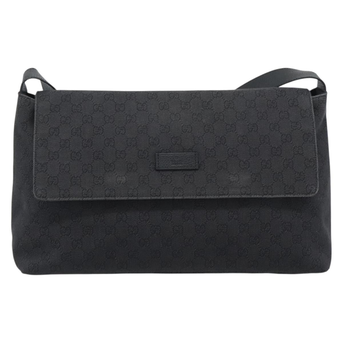 GUCCI GG Canvas Shoulder Bag Outlet Black Silver 272350 Auth ka5377 - Jerrillo image 2