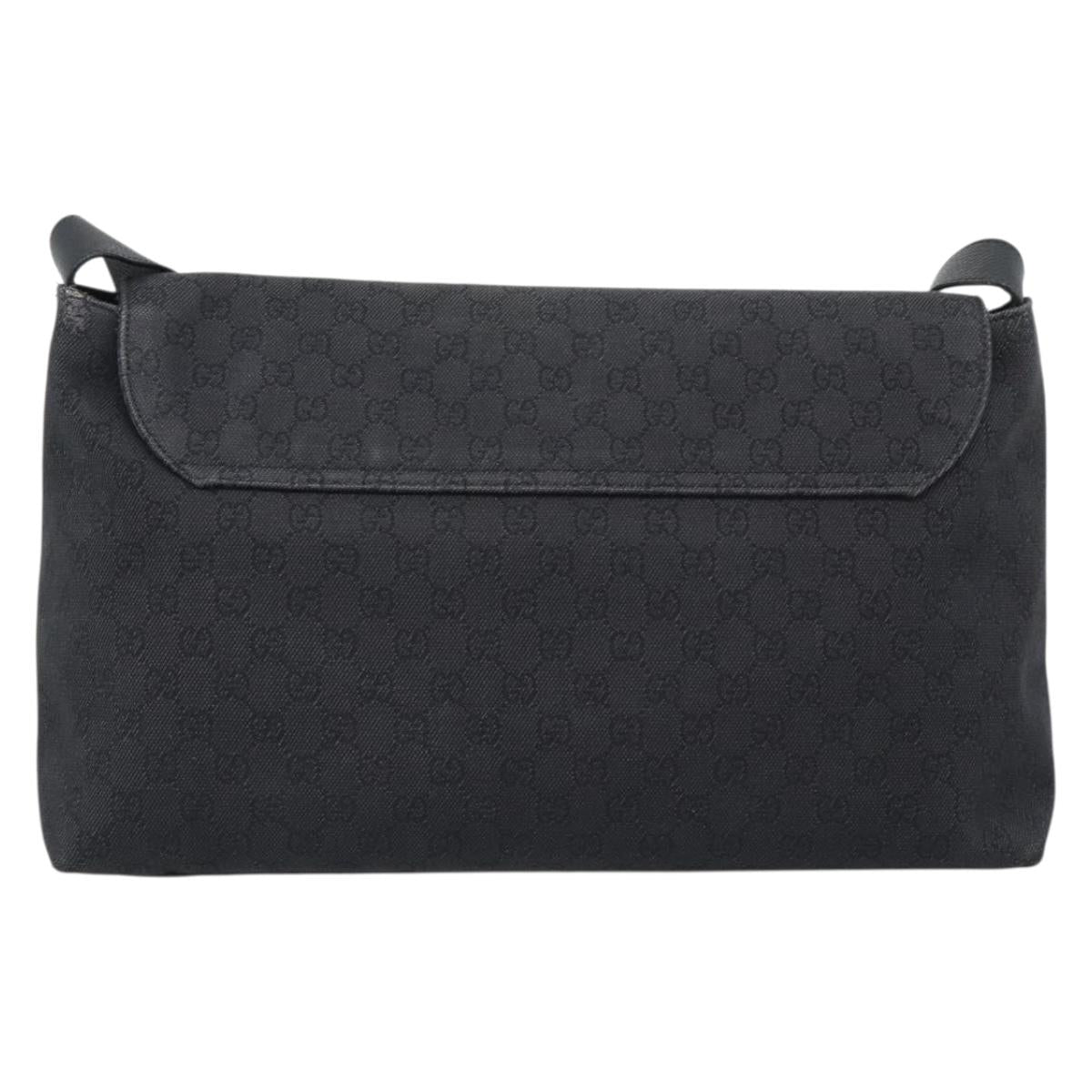 GUCCI GG Canvas Shoulder Bag Outlet Black Silver 272350 Auth ka5377 - Jerrillo image 3