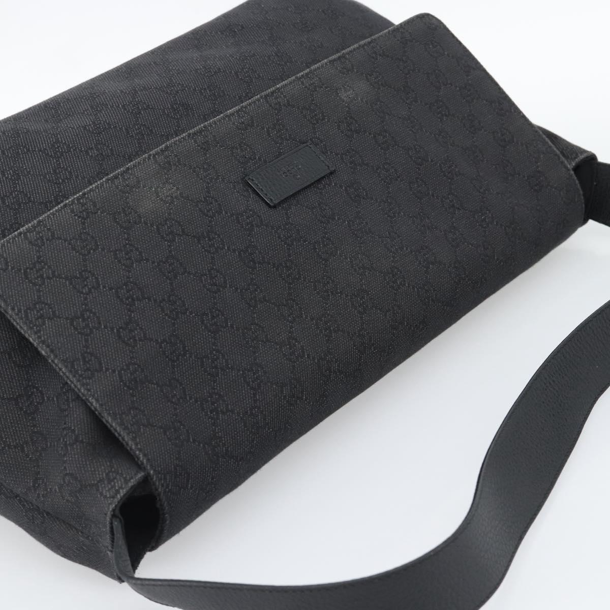 GUCCI GG Canvas Shoulder Bag Outlet Black Silver 272350 Auth ka5377 - Jerrillo image 6
