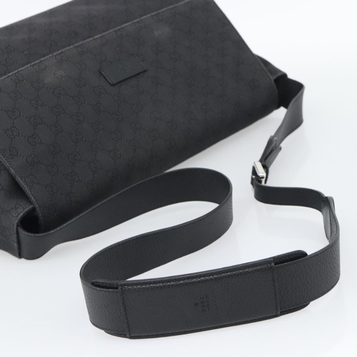 GUCCI GG Canvas Shoulder Bag Outlet Black Silver 272350 Auth ka5377 - Jerrillo image 7