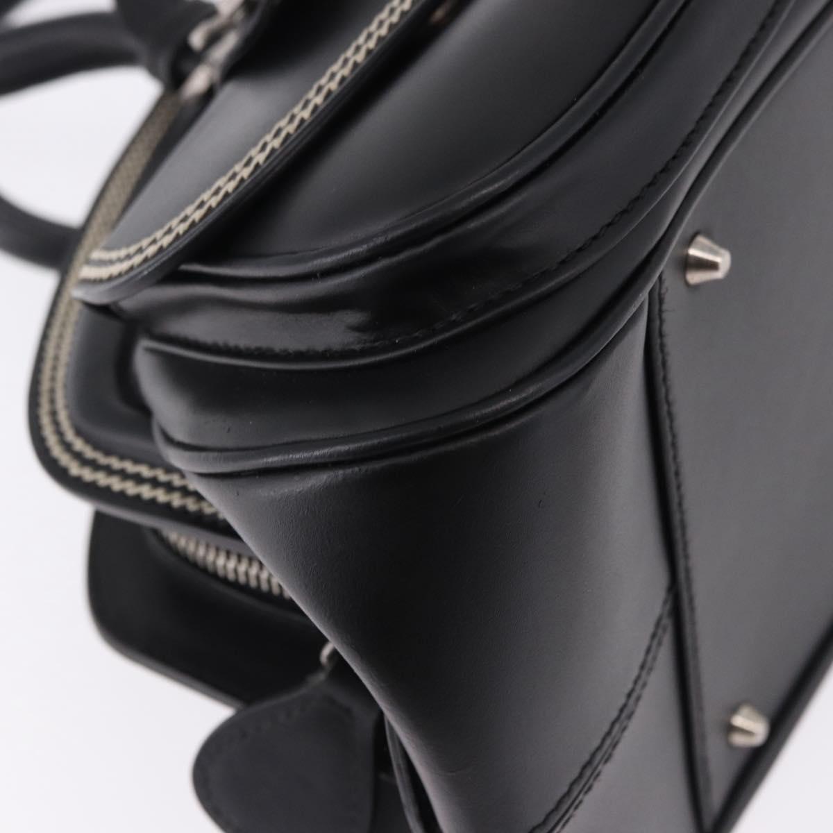 Christian Dior Hand Bag Leather Black Silver Auth ka5389M - Jerrillo image 9