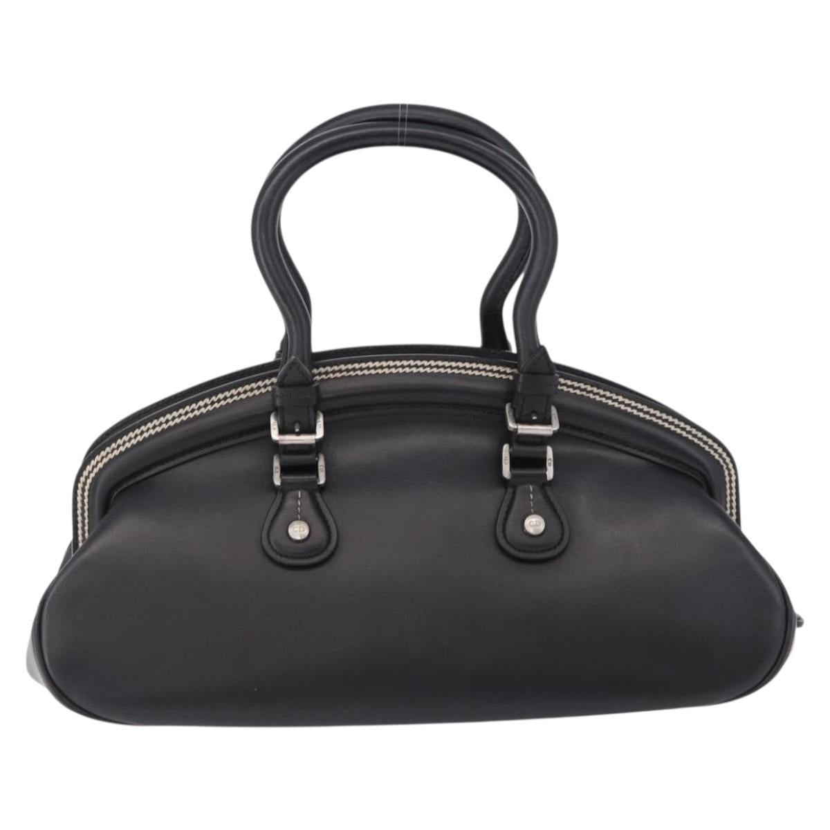 Christian Dior Hand Bag Leather Black Silver Auth ka5389M - Jerrillo image 2