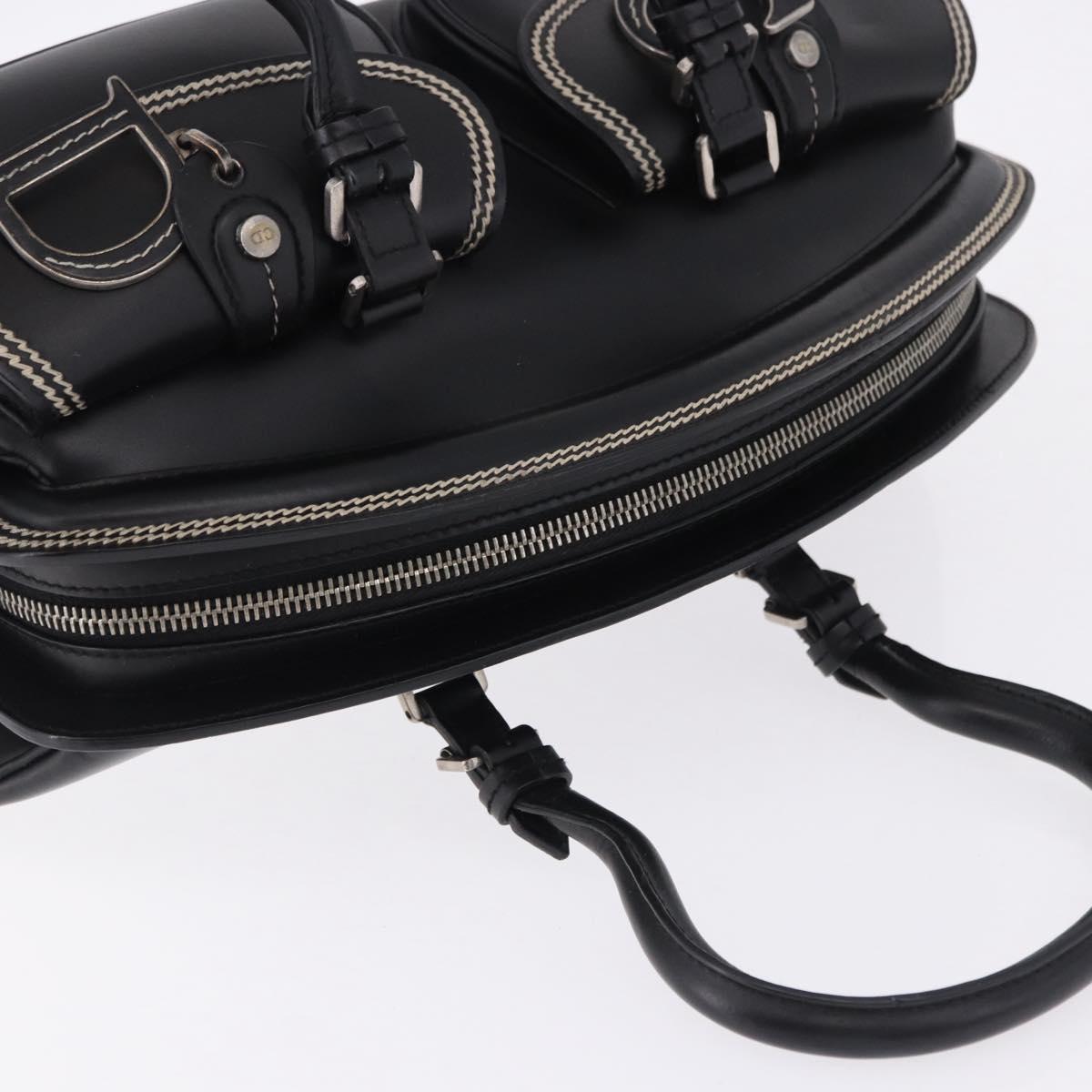 Christian Dior Hand Bag Leather Black Silver Auth ka5389M - Jerrillo image 6