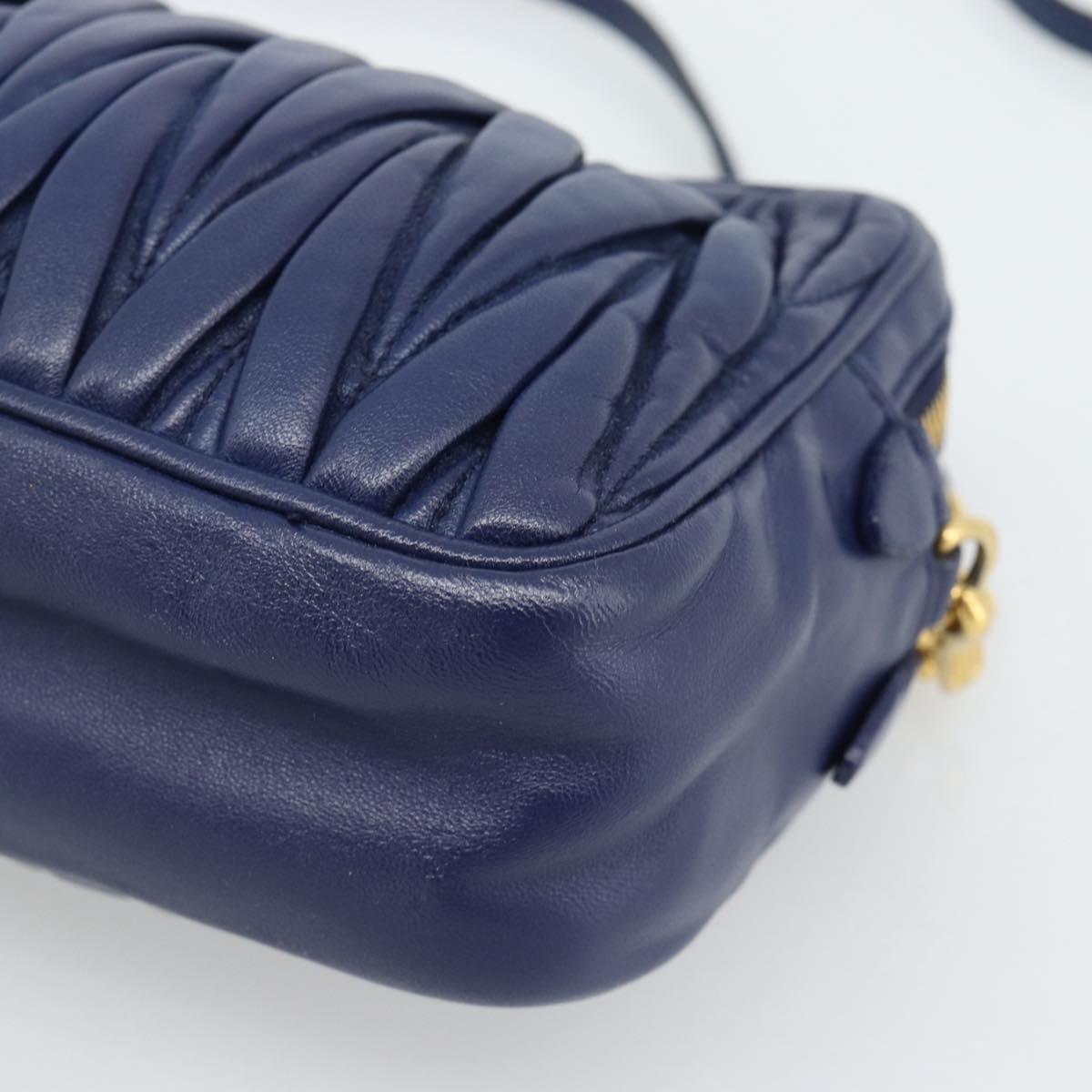 Borsa a tracolla Miu Miu Matelassé in pelle blu e oro, autentica ka5412A - Jerrillo image 10