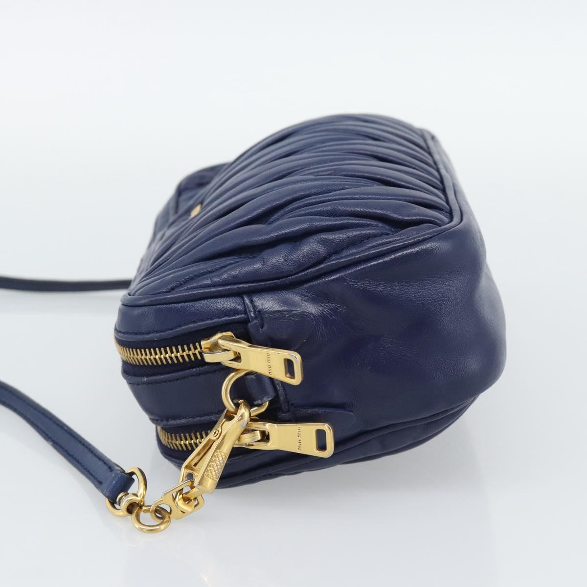 Borsa a tracolla Miu Miu Matelassé in pelle blu e oro, autentica ka5412A - Jerrillo image 4