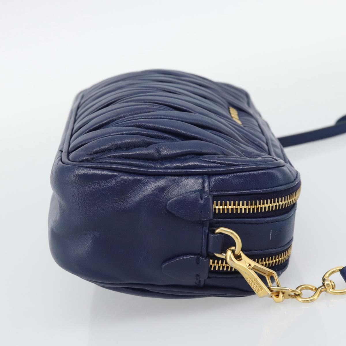 Borsa a tracolla Miu Miu Matelassé in pelle blu e oro, autentica ka5412A - Jerrillo image 5