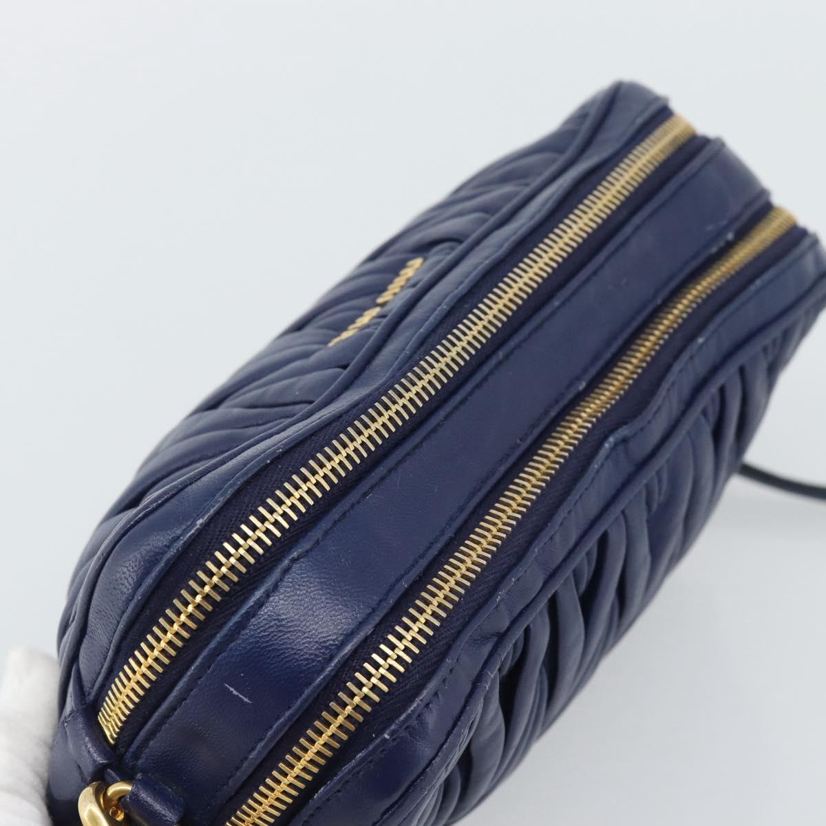 Borsa a tracolla Miu Miu Matelassé in pelle blu e oro, autentica ka5412A - Jerrillo image 6