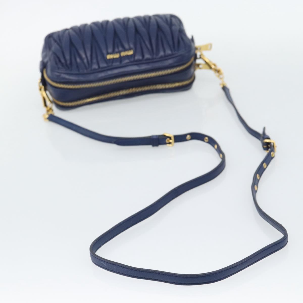 Borsa a tracolla Miu Miu Matelassé in pelle blu e oro, autentica ka5412A - Jerrillo image 7