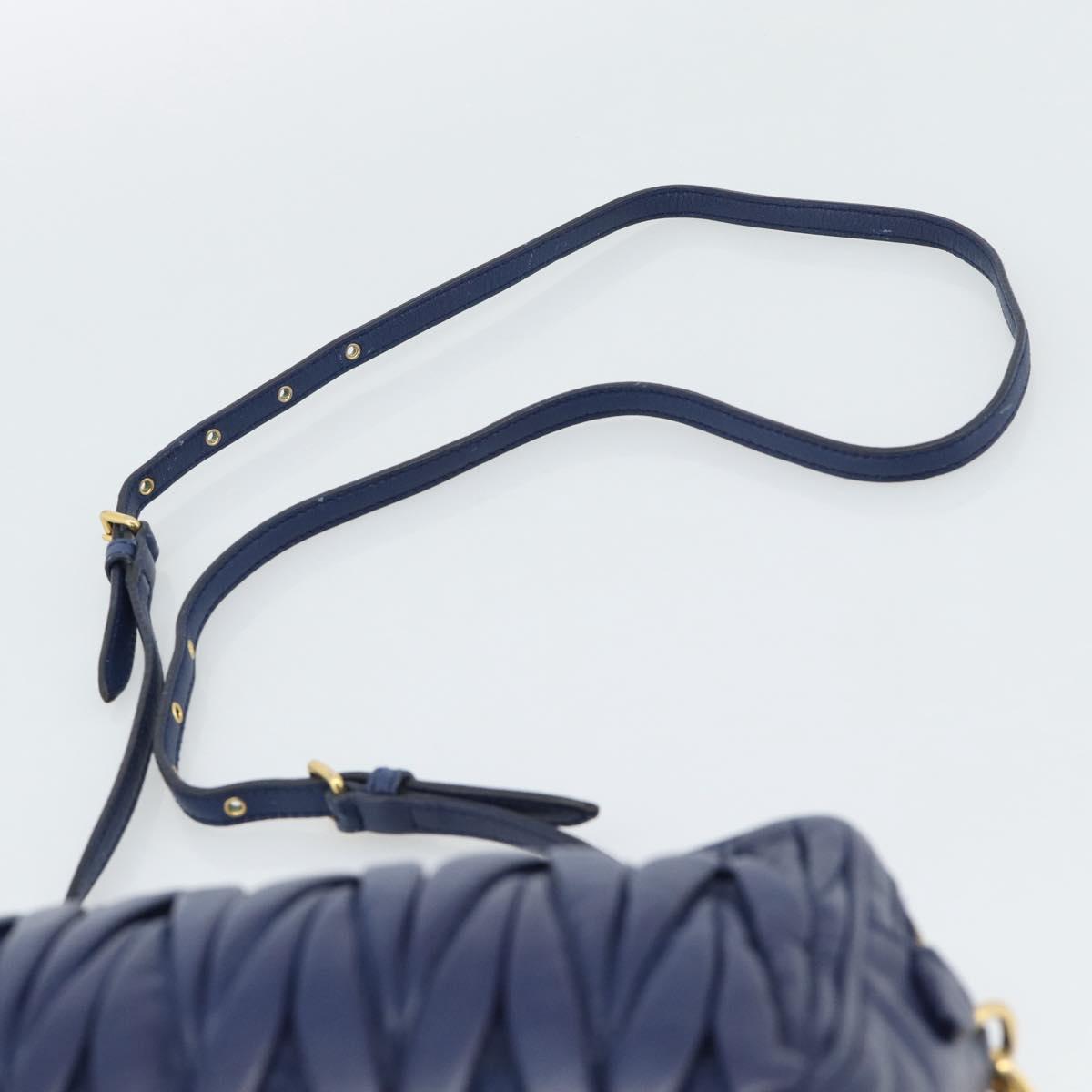 Borsa a tracolla Miu Miu Matelassé in pelle blu e oro, autentica ka5412A - Jerrillo image 8
