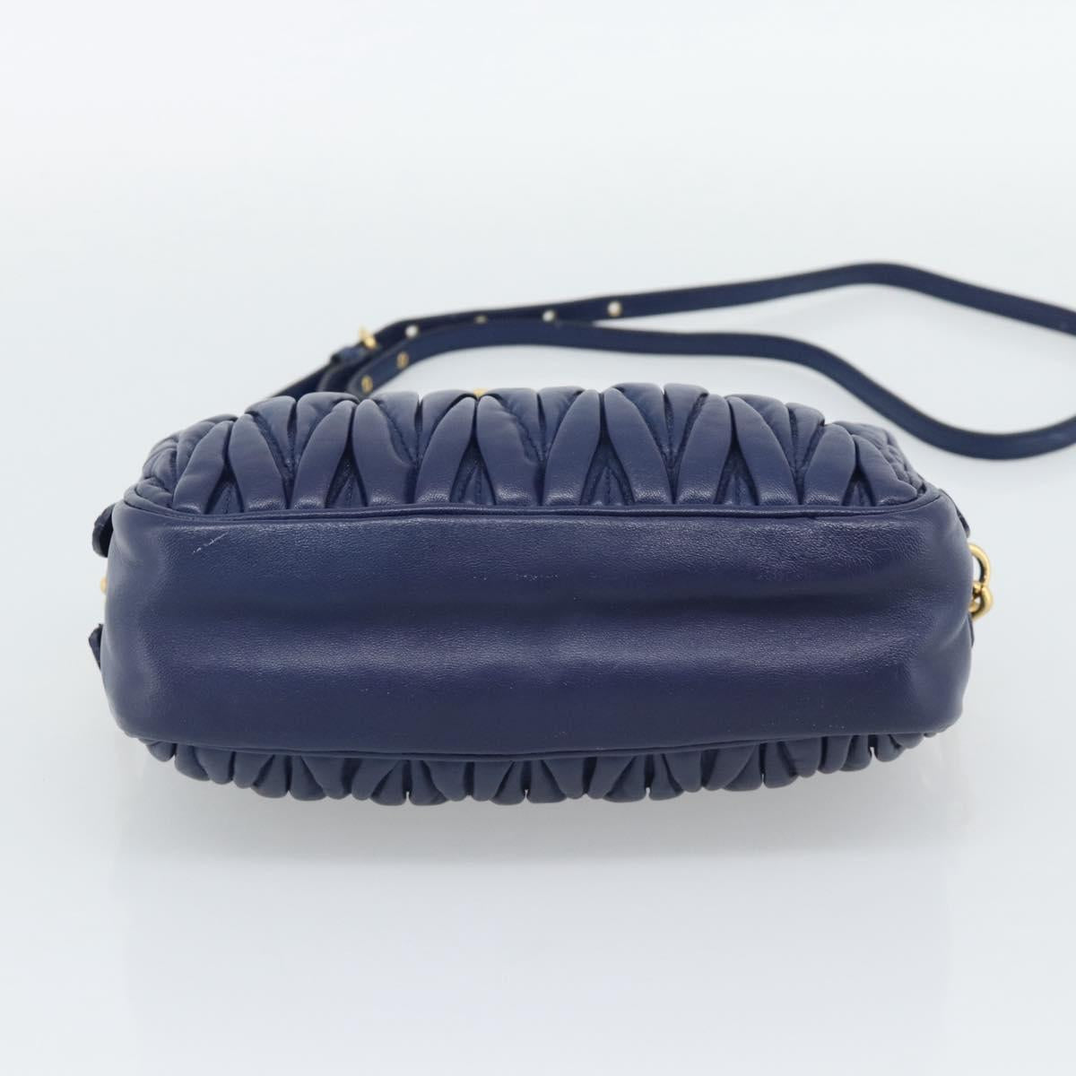Borsa a tracolla Miu Miu Matelassé in pelle blu e oro, autentica ka5412A - Jerrillo image 9