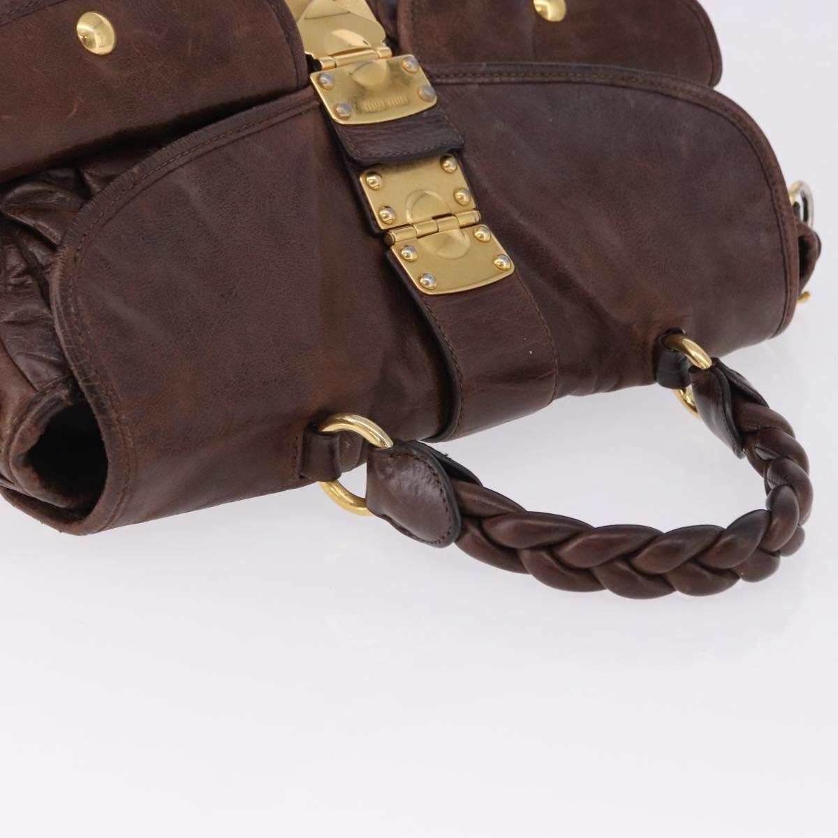 Borsa a mano Miu Miu Matelassé in pelle, modello 2 vie, marrone e oro, autentica ka5417 - Jerrillo image 7