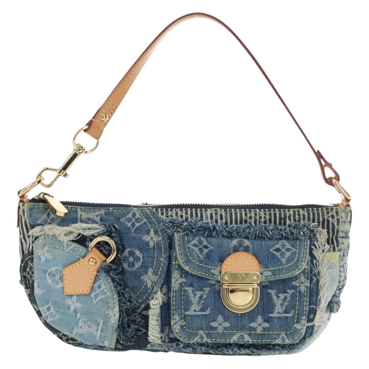 Borsa a pochette LOUIS VUITTON Monogram Denim Patchwork Blu M92382 LV Autentica ki6696M - Jerrillo image 2