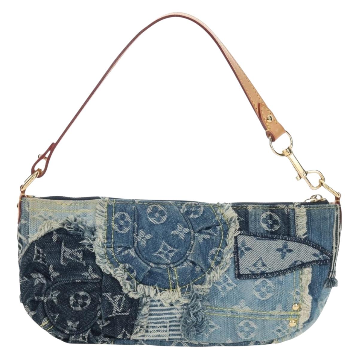 Borsa a pochette LOUIS VUITTON Monogram Denim Patchwork Blu M92382 LV Autentica ki6696M - Jerrillo image 3