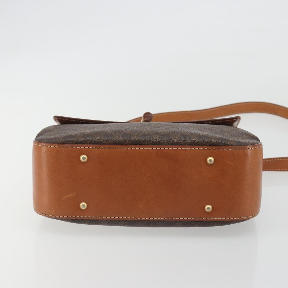 CELINE Macadam Hand Bag PVC Leather 2way Brown Gold Tone Auth ki6704 - Jerrillo image 5