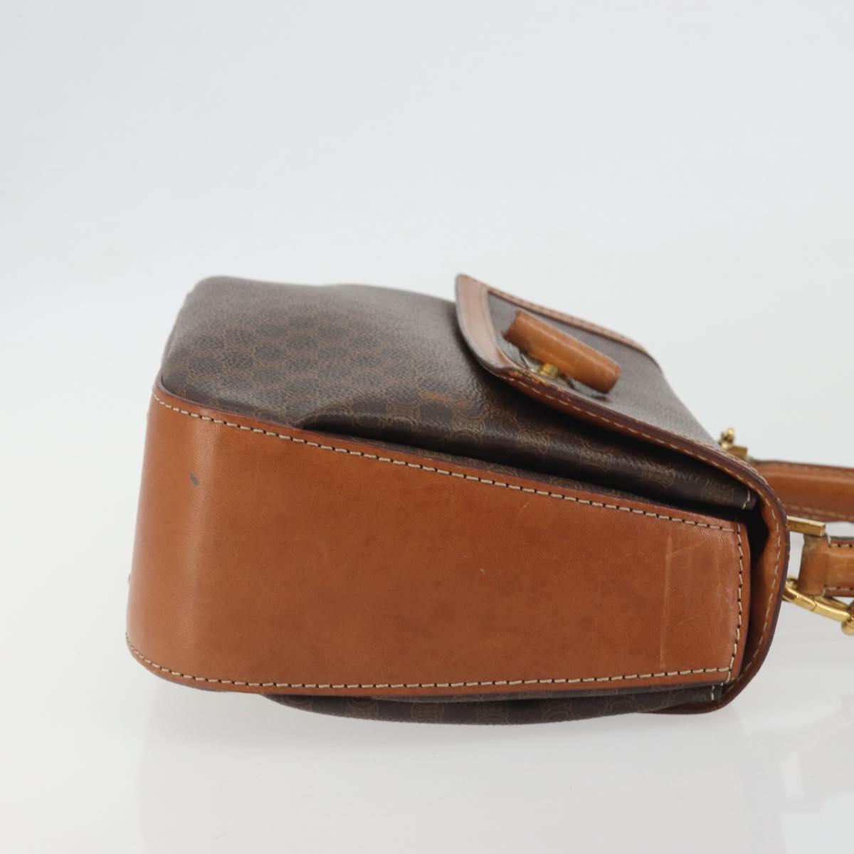 CELINE Macadam Hand Bag PVC Leather 2way Brown Gold Tone Auth ki6704 - Jerrillo image 3