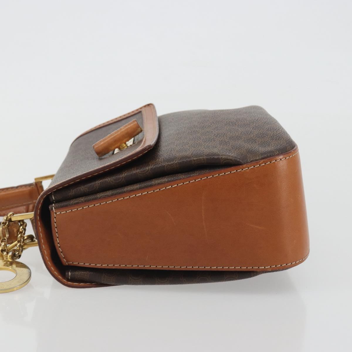 CELINE Macadam Hand Bag PVC Leather 2way Brown Gold Tone Auth ki6704 - Jerrillo image 4