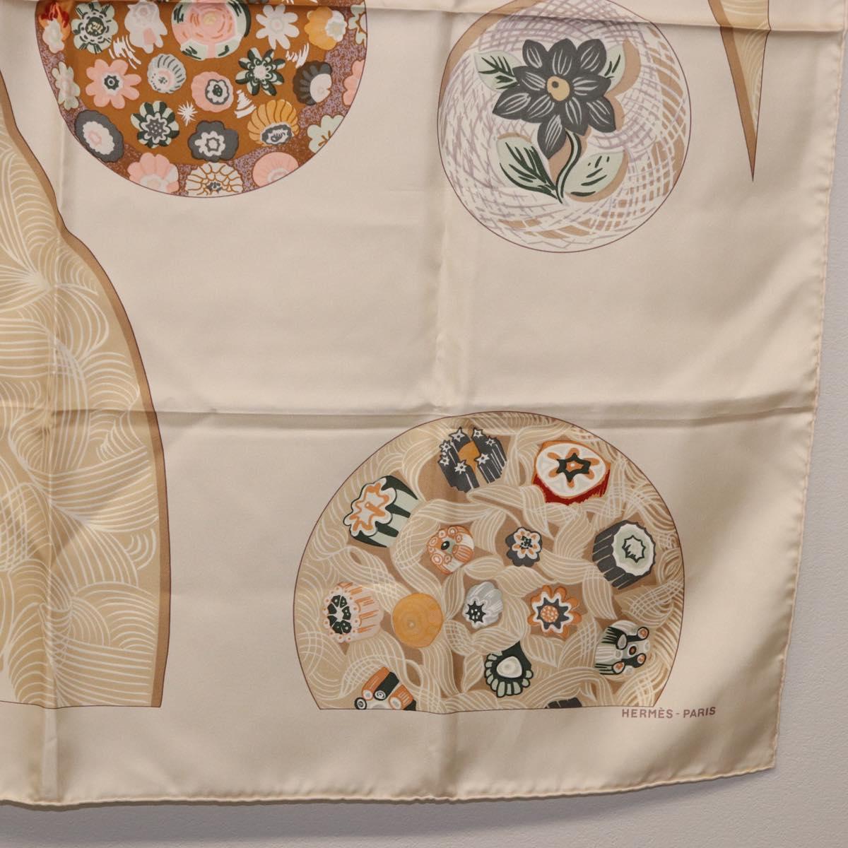HERMES Carre 90 Scarf Silk Beige Auth ki6723M - Jerrillo image 10