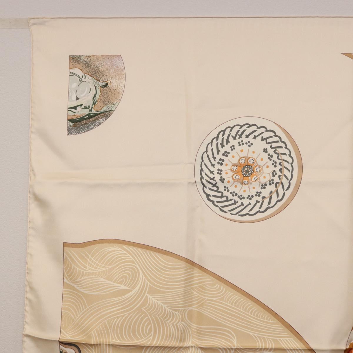HERMES Carre 90 Scarf Silk Beige Auth ki6723M - Jerrillo image 2