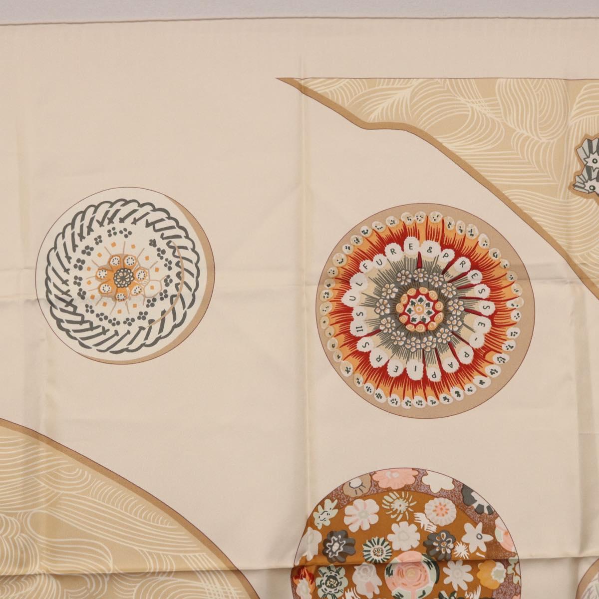 HERMES Carre 90 Scarf Silk Beige Auth ki6723M - Jerrillo image 3