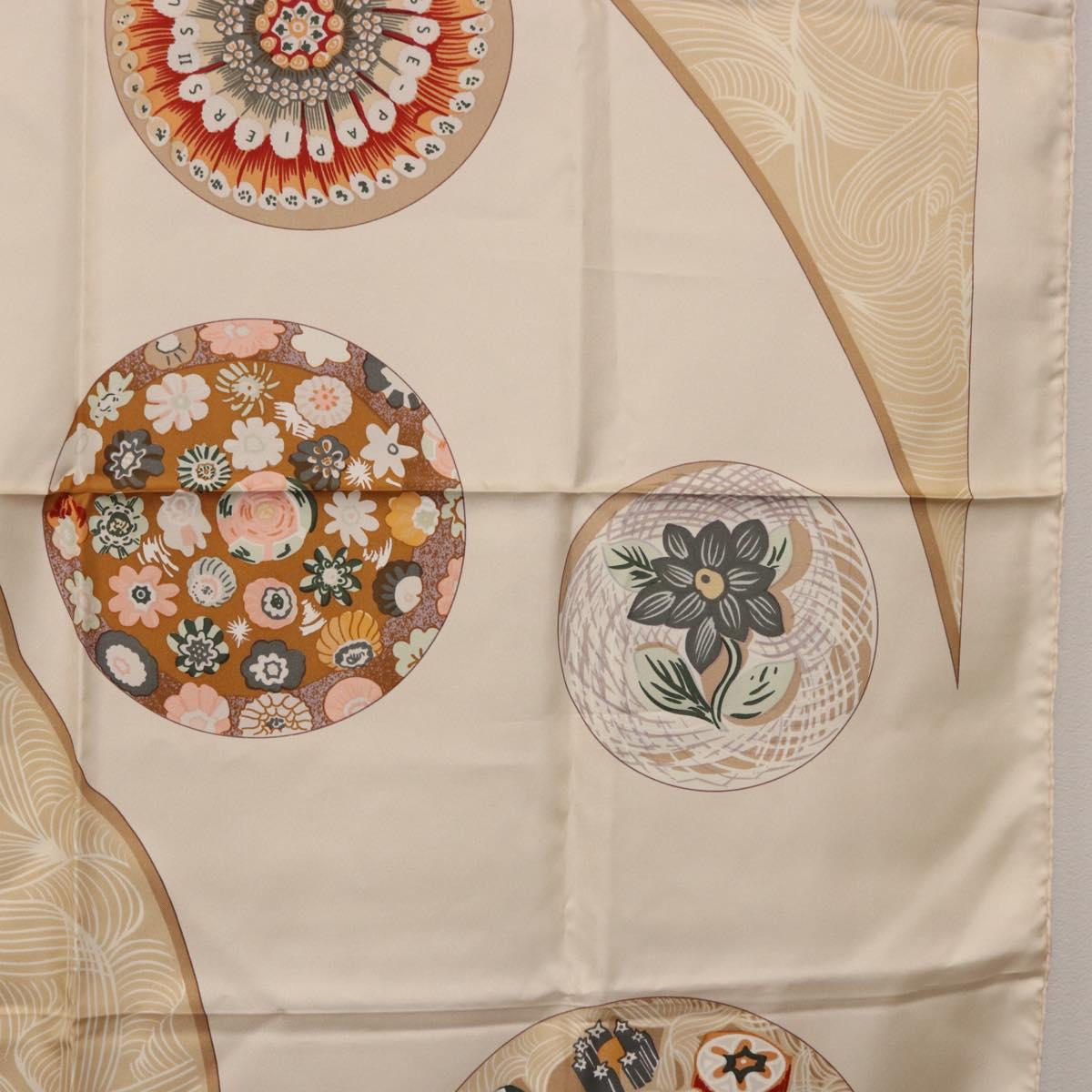 HERMES Carre 90 Scarf Silk Beige Auth ki6723M - Jerrillo image 7