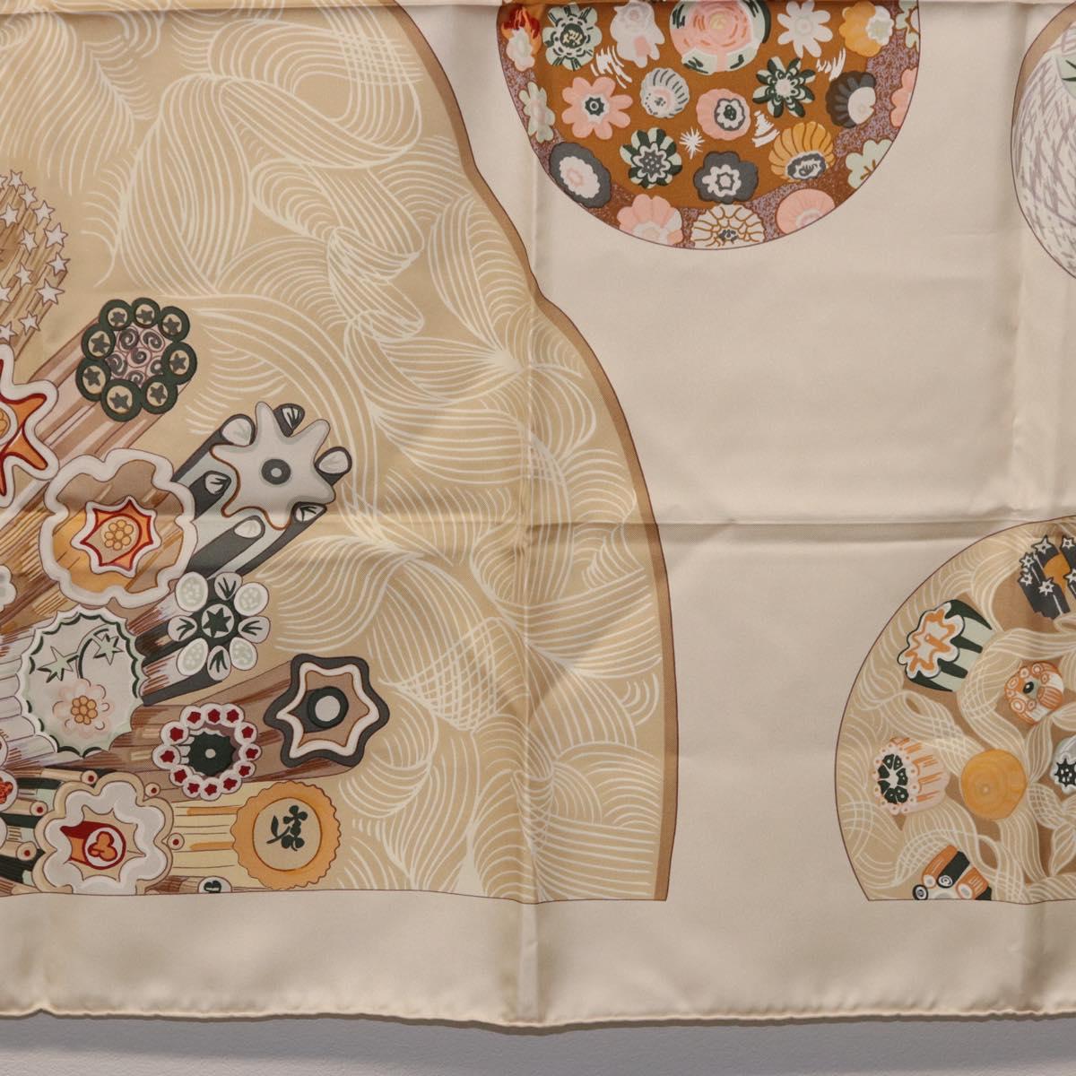 HERMES Carre 90 Scarf Silk Beige Auth ki6723M - Jerrillo image 9