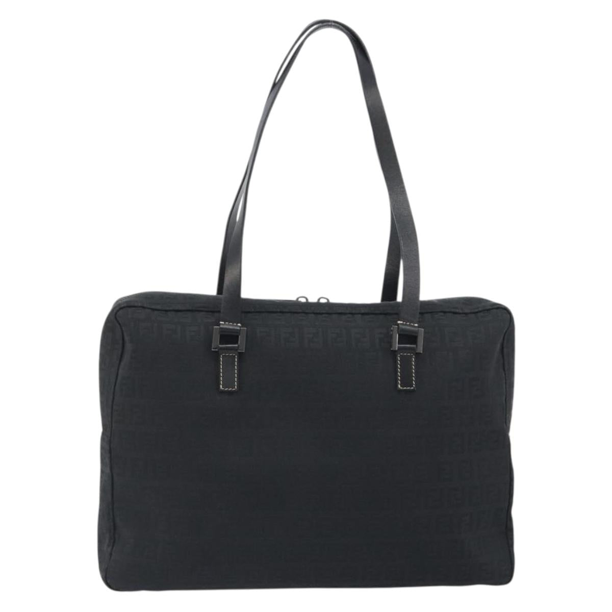 Borsa a mano FENDI Zucchino in tela nera e argento 8BH031 autentica ki6737 - Jerrillo image 2