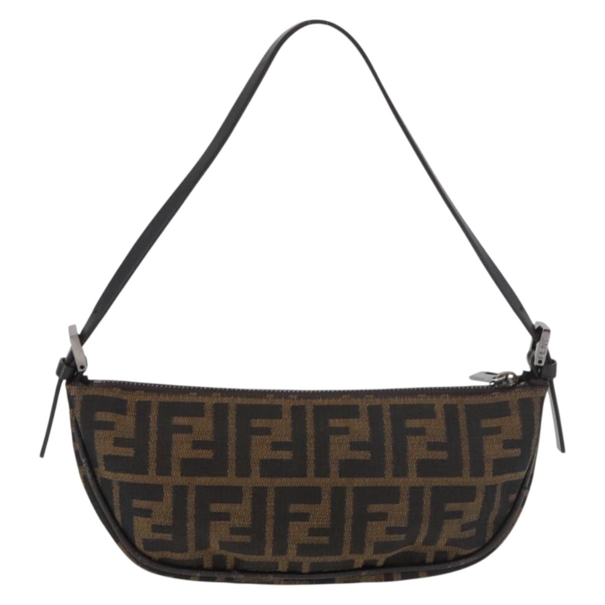 FENDI Zucca Canvas Accessory Pouch Brown Black Auth mr2395A - Jerrillo image 2