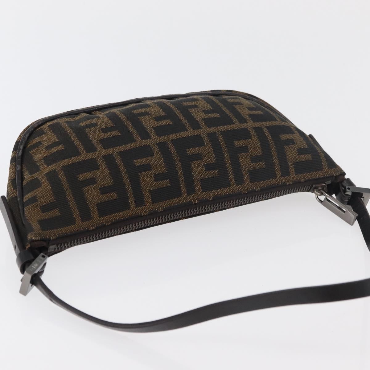 FENDI Zucca Canvas Accessory Pouch Brown Black Auth mr2395A - Jerrillo image 6