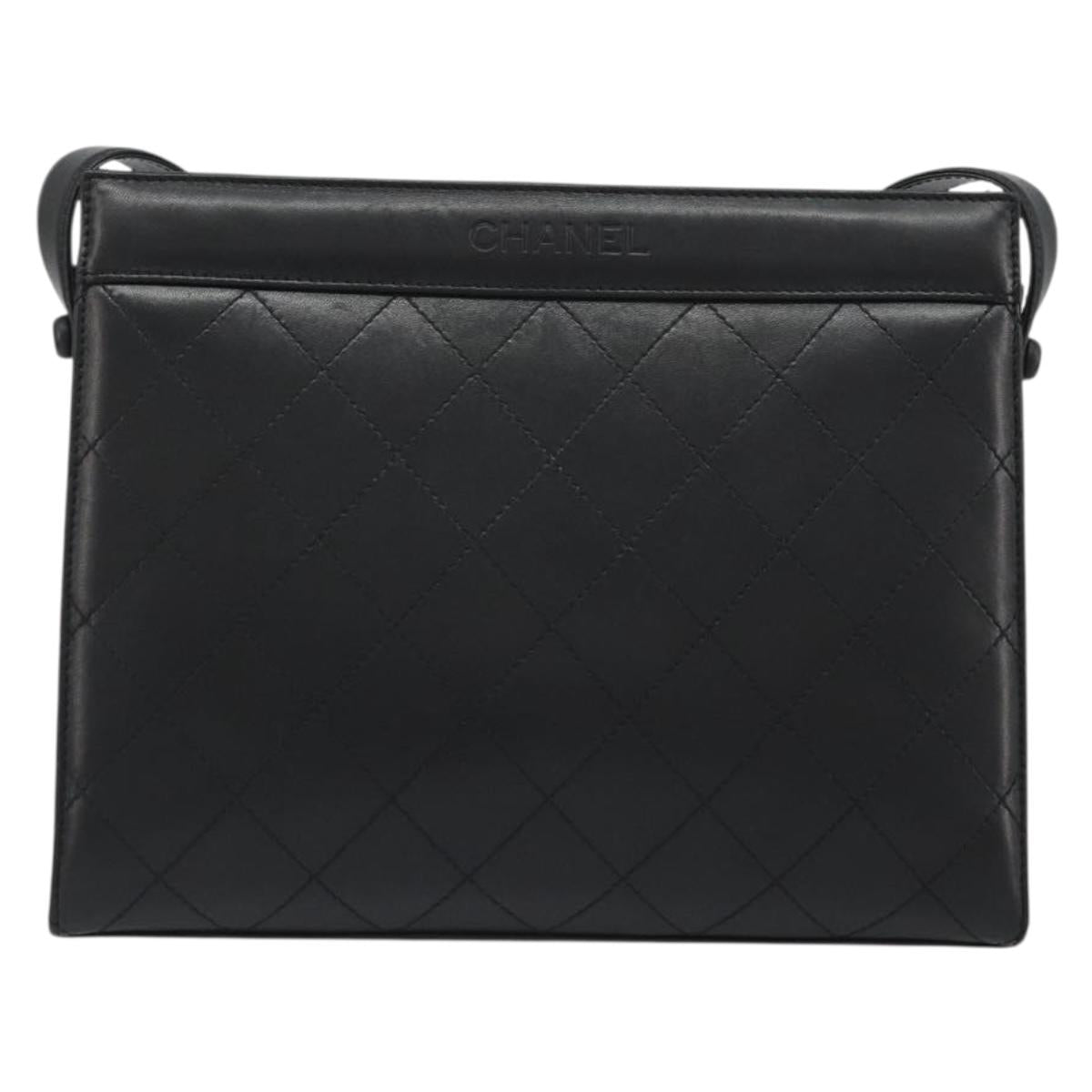 CHANEL Matelasse Shoulder Bag Leather Black Gold CC Auth mr2606V - Jerrillo image 2