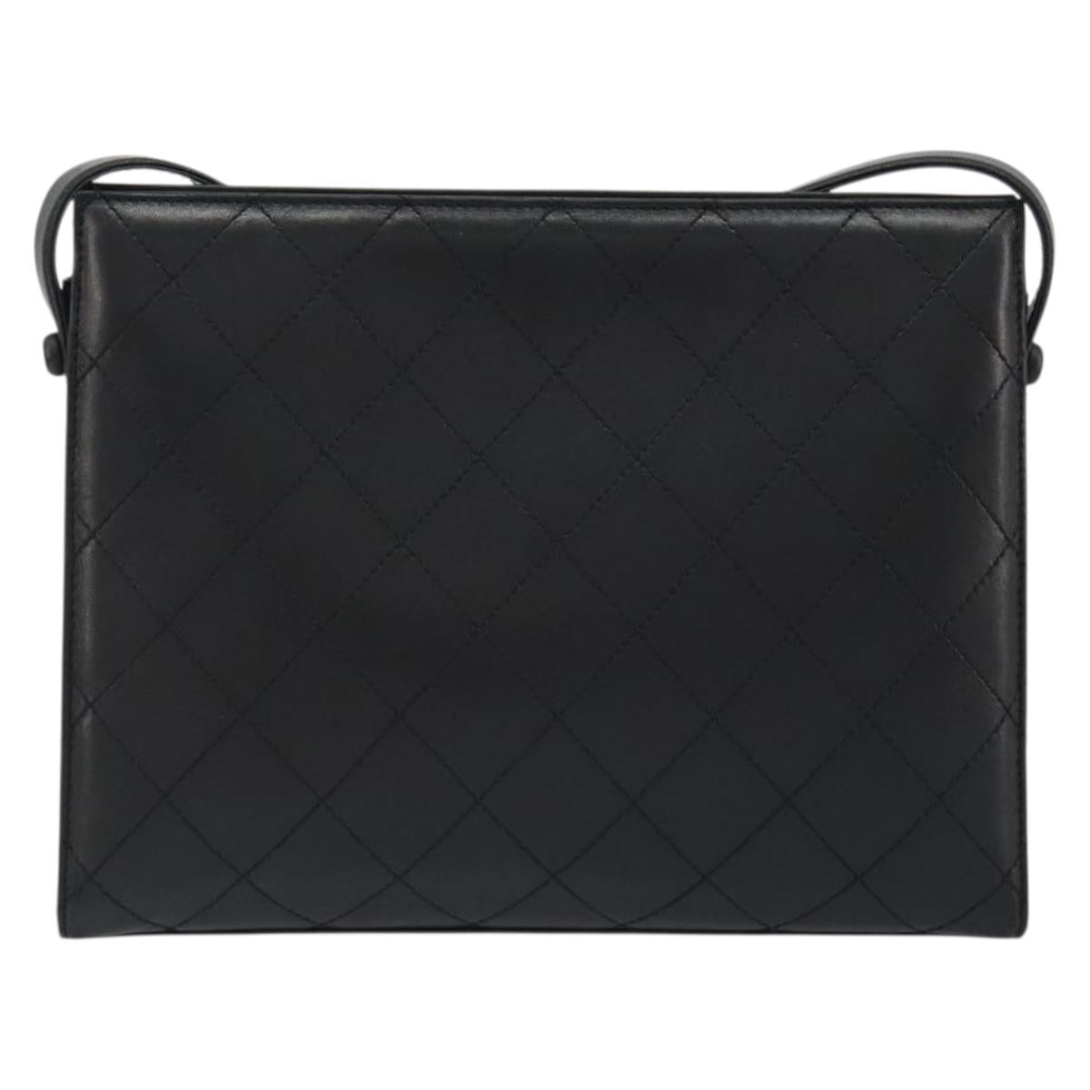 CHANEL Matelasse Shoulder Bag Leather Black Gold CC Auth mr2606V - Jerrillo image 3