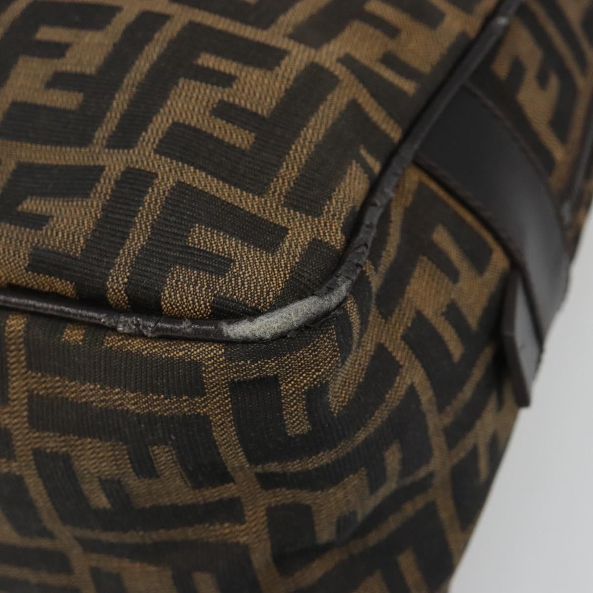 FENDI Zucca Canvas Hand Bag Black Brown Auth mr2615A - Jerrillo image 8