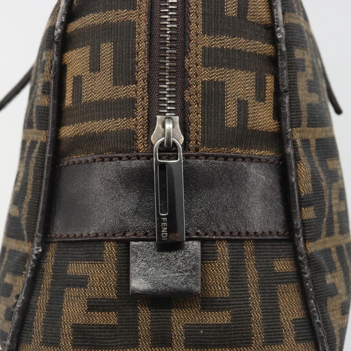FENDI Zucca Canvas Hand Bag Black Brown Auth mr2615A - Jerrillo image 10